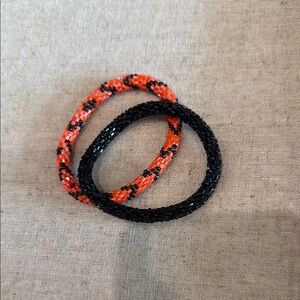 Black and Orange Beaded Bracelets